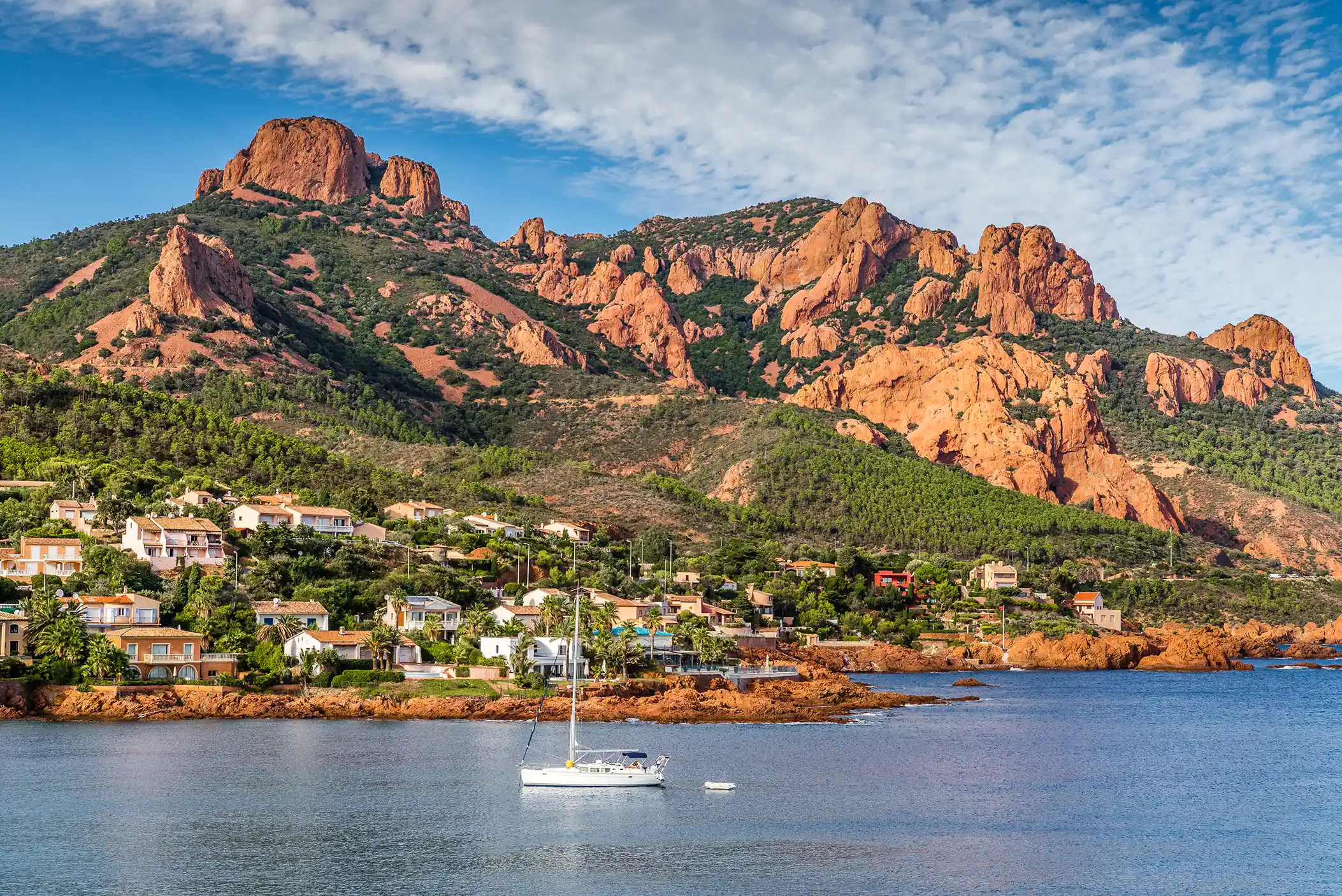 Port view of Fréjus, France