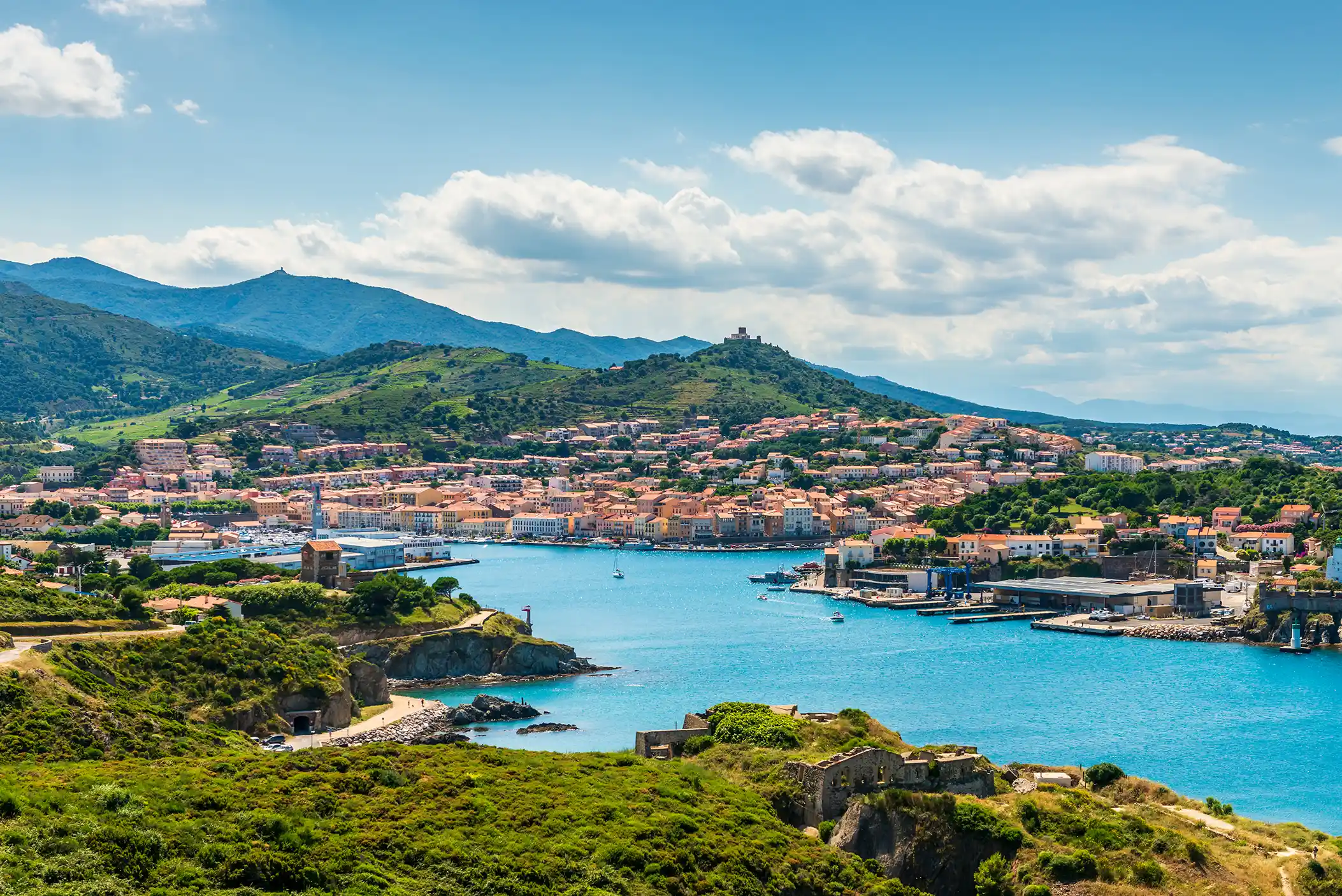 Aerial view of Port-Vendres, France