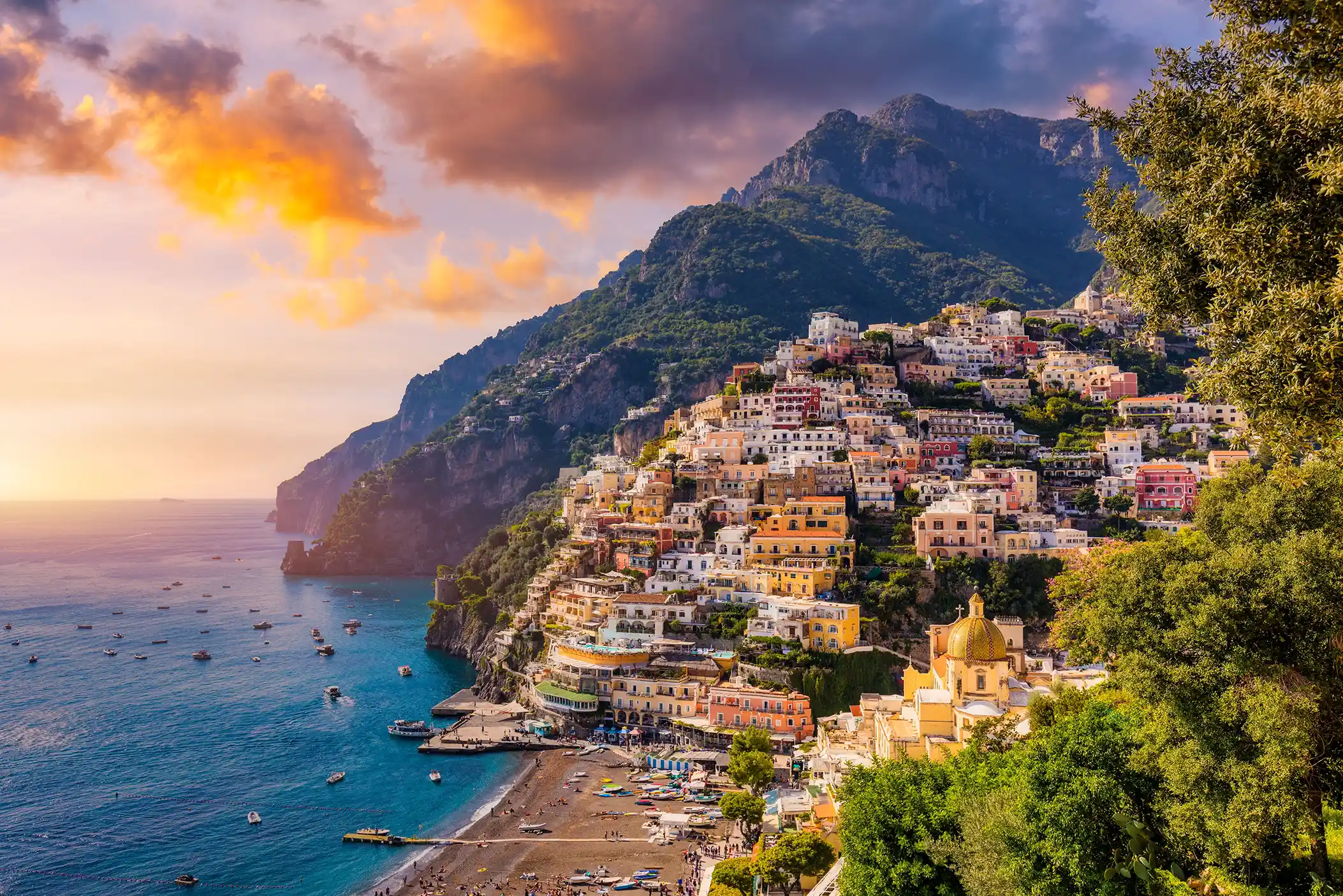Aerial view of Positano, Italy
