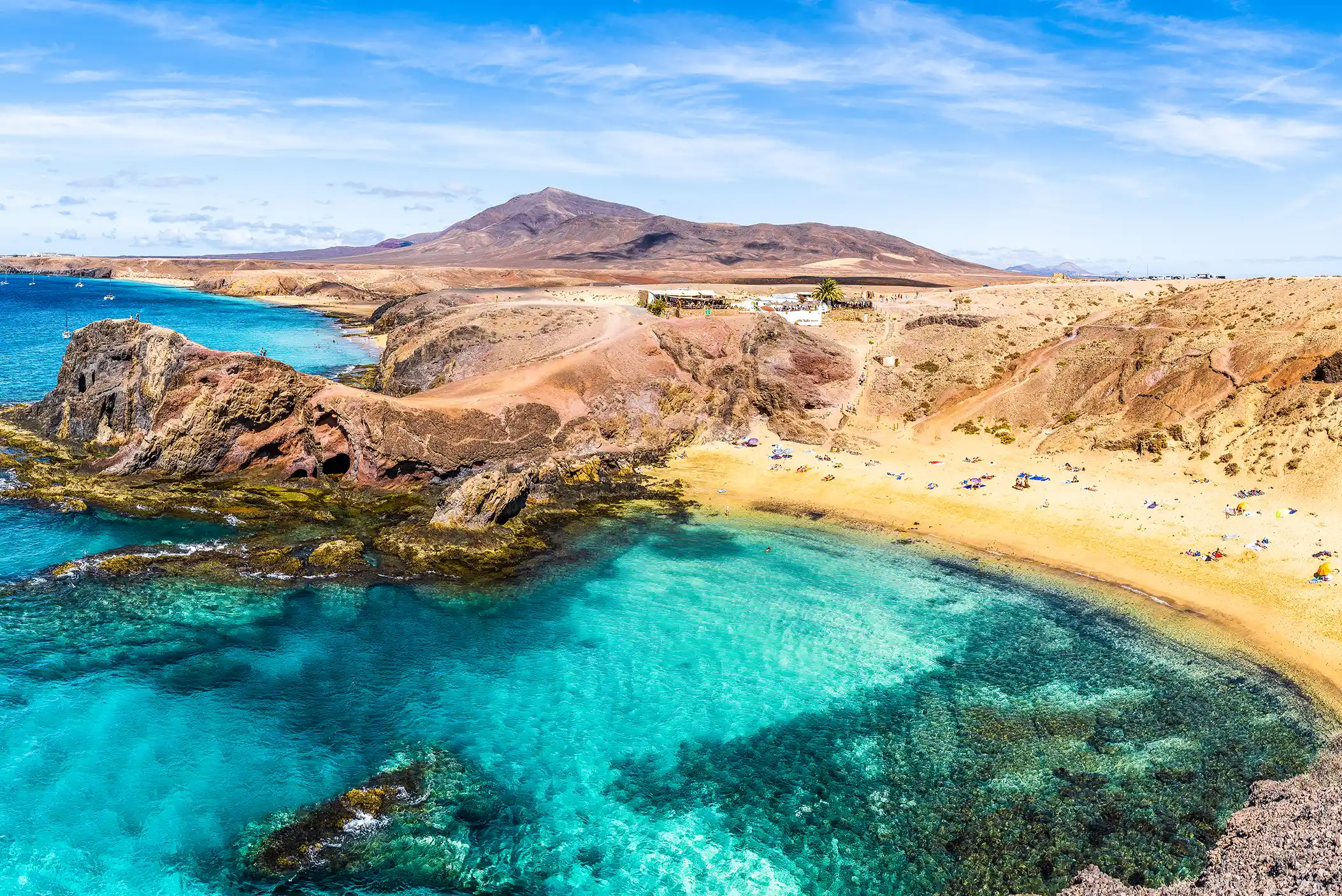 Beach view of Playa Blanca, Lanzarote, Canarias, Spain