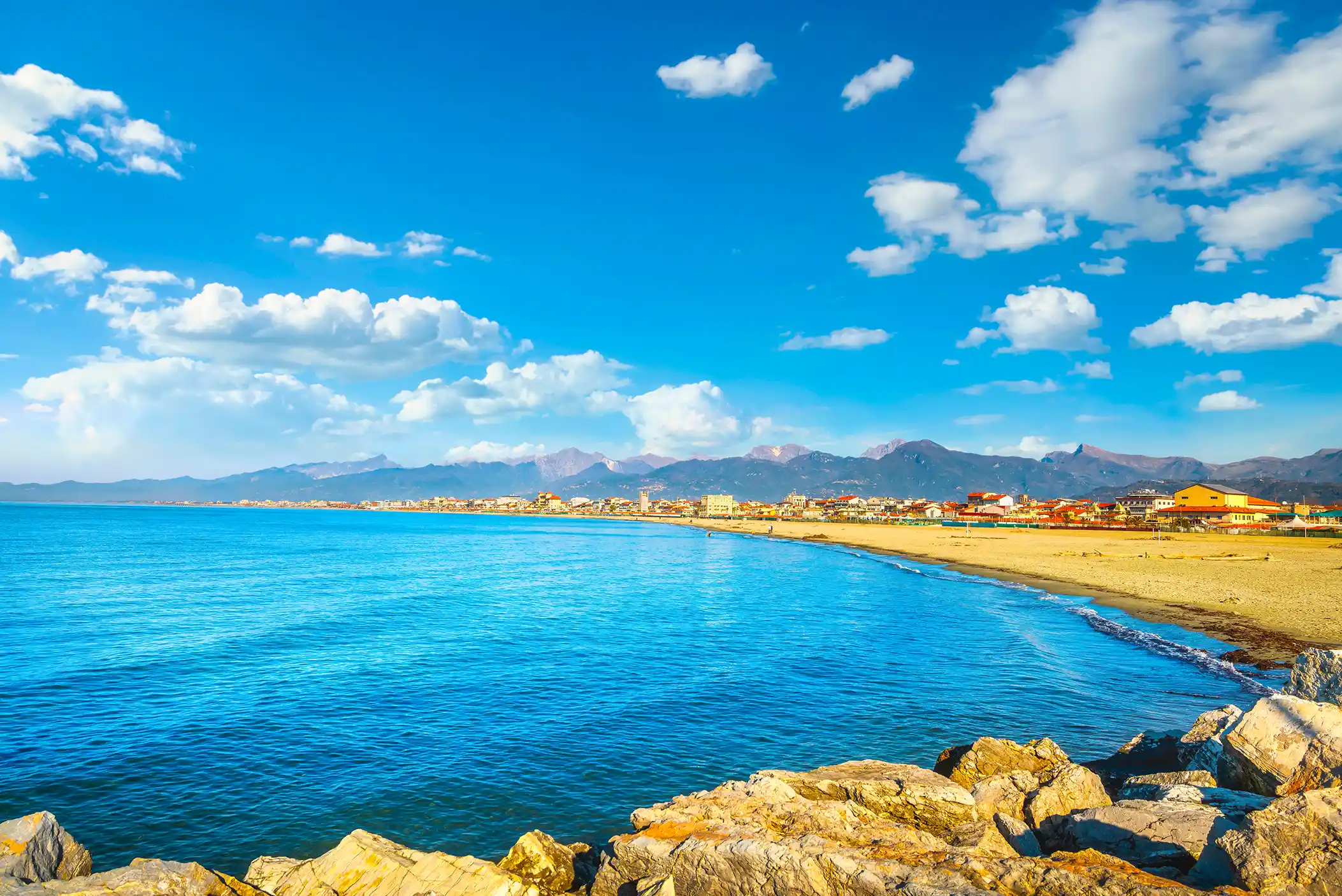 Beach view of Viareggio, Italy