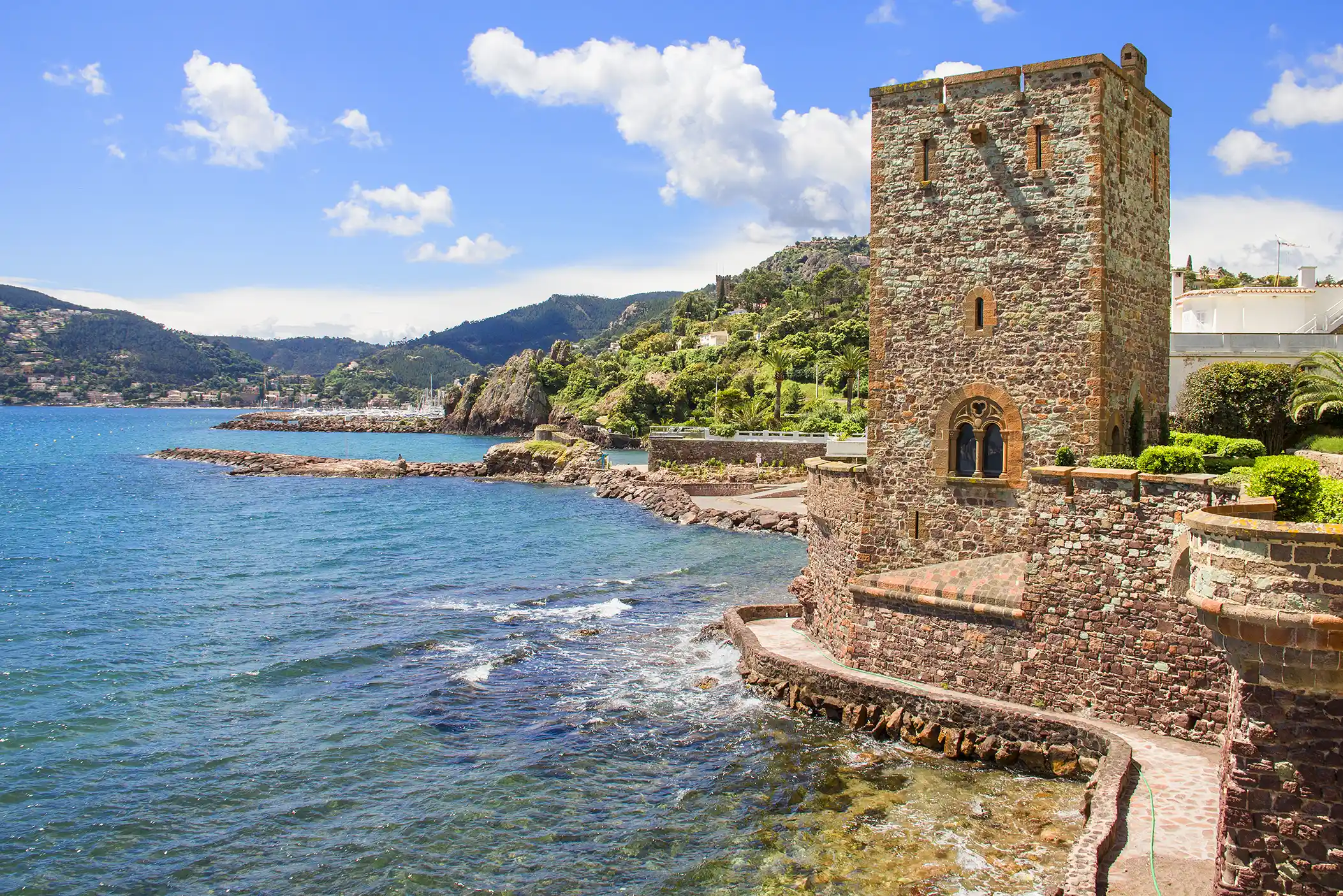 Port view of Mandelieu-la-Napoule, France