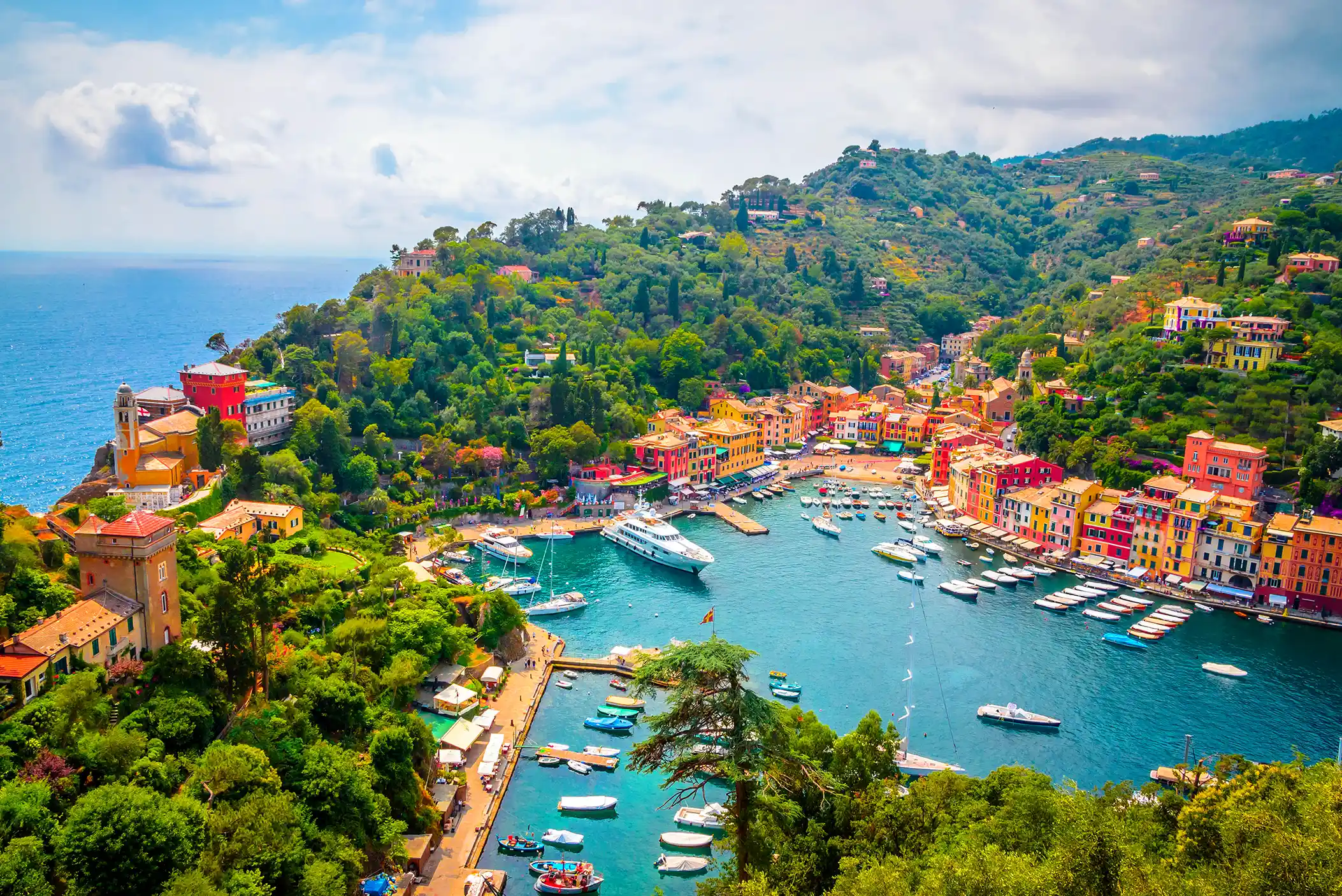Aerial view of Portofino, Italy